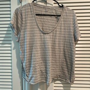 Madewell Striped Scooped Neck Cropped Tee